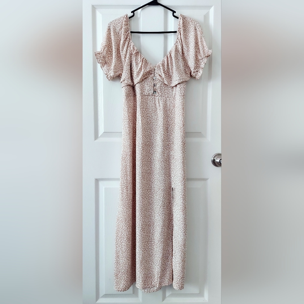Urban Romantics Leopard Print Midi Dress
